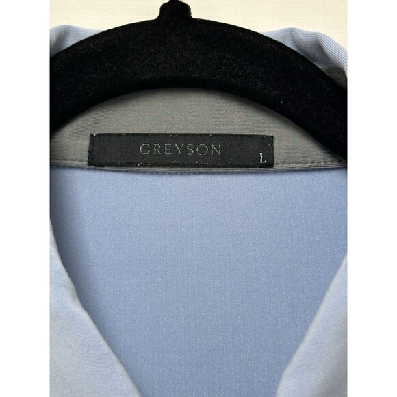 Greyson Polo Shirt Mens Large Blue Golf Performance Stretch Wicking Preppy - Picture 3 of 14
